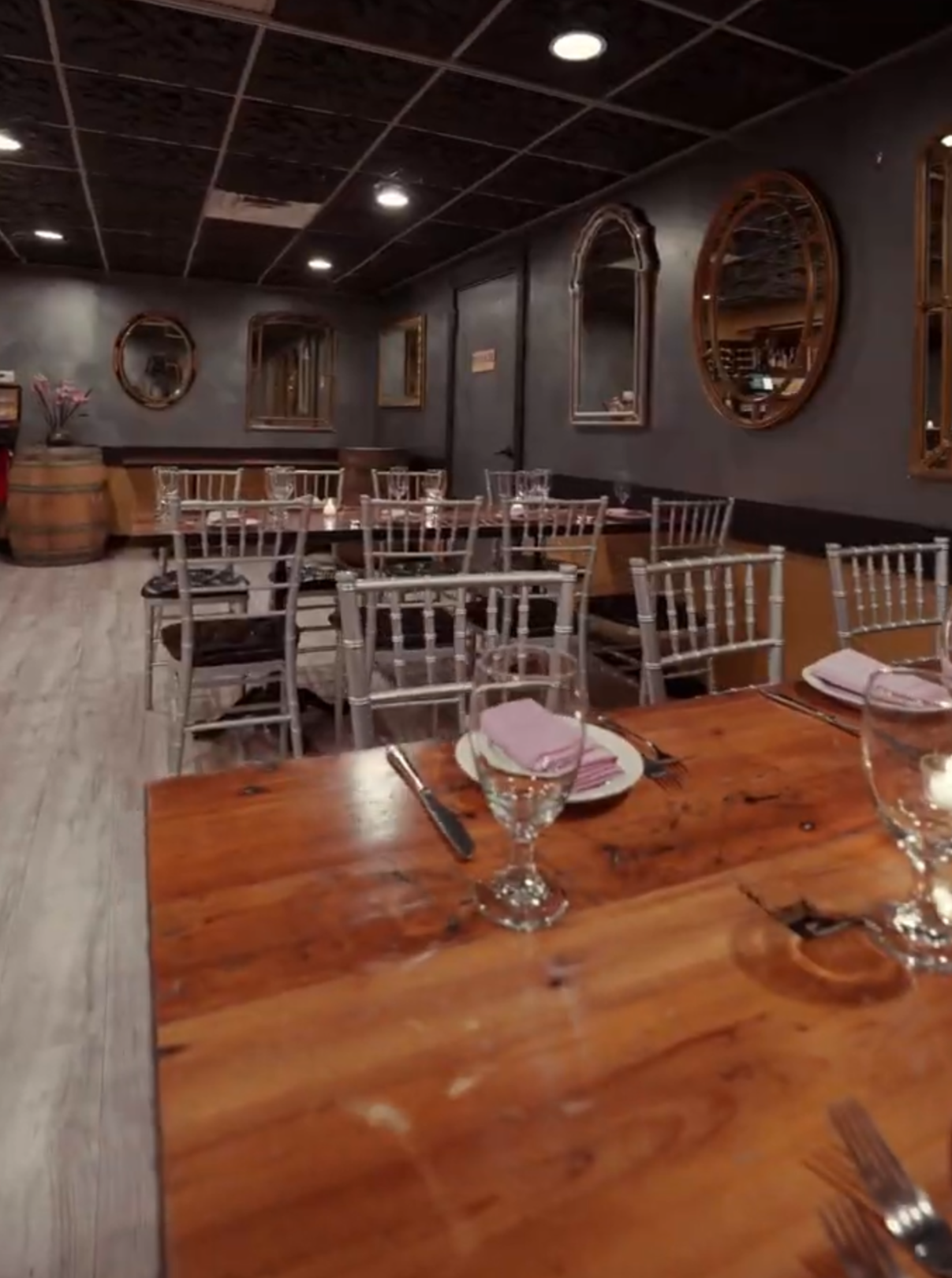 The Button Room set for a private event at Violette's